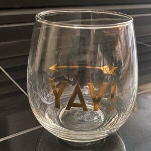 Gold Lettered Stemless Wine Glass
